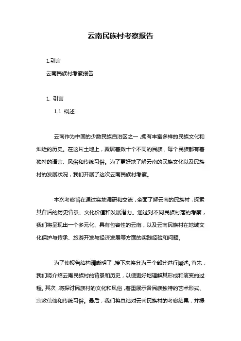 云南民族村考察报告