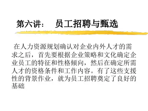 人力资源管理的功能--员工招聘与甄选ppt课件