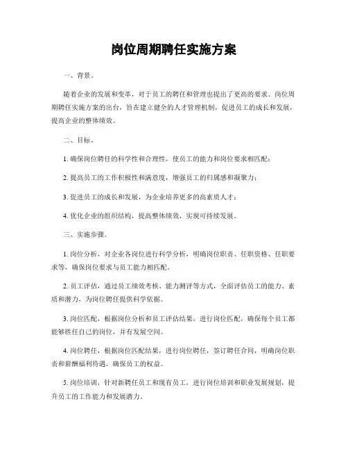 岗位周期聘任实施方案