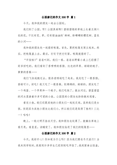 和同学去公园玩作文200-300字