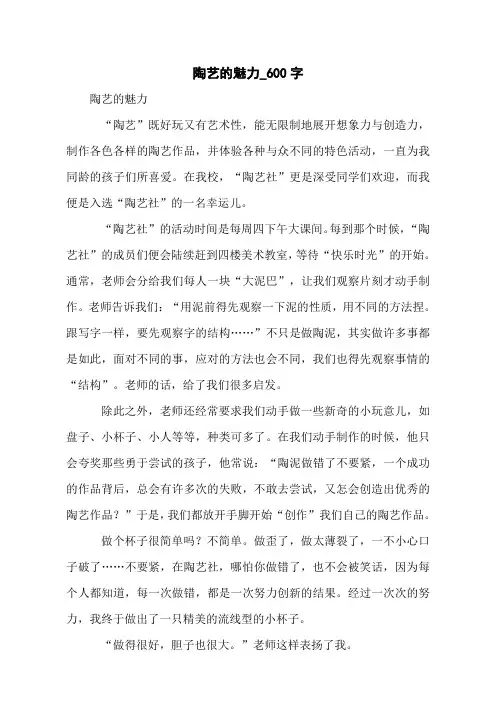 陶艺的魅力_600字