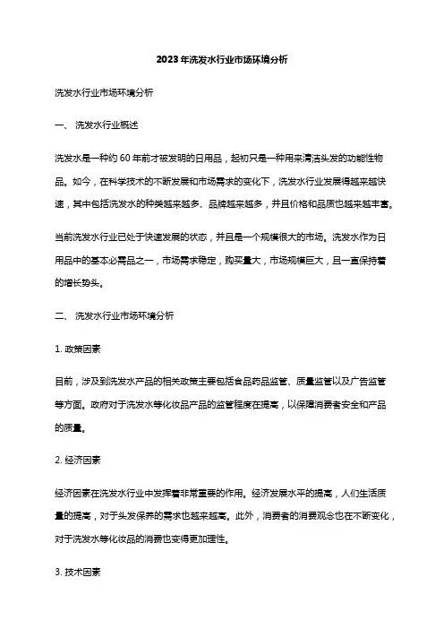 2023年洗发水行业市场环境分析