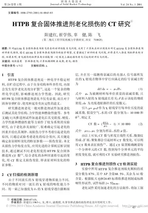 HTPB复合固体推进剂老化损伤的CT研究