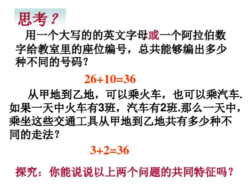 分类加法与分步乘法计数原理ppt课件