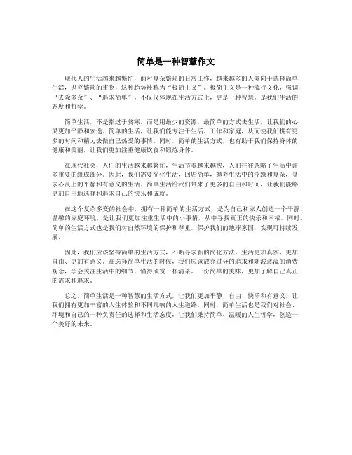 简单是一种智慧作文