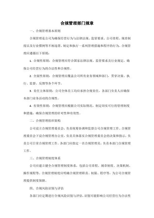 合规管理部门规章