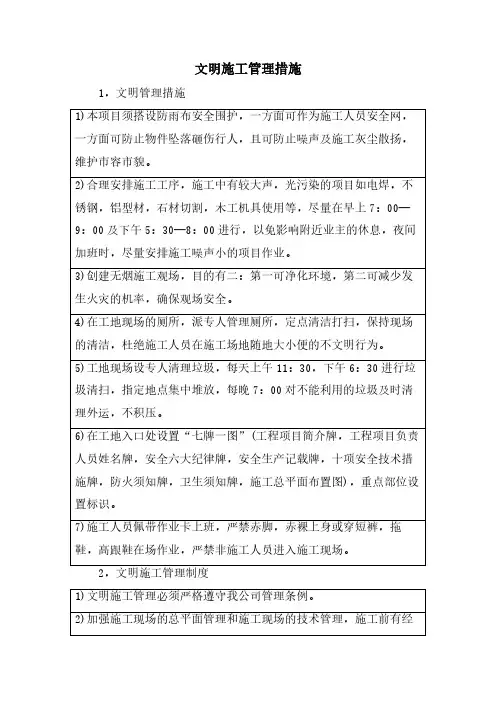 文明施工管理措施