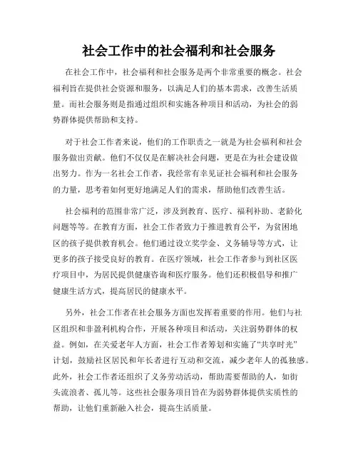社会工作中的社会福利和社会服务