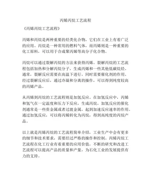 丙烯丙烷工艺流程