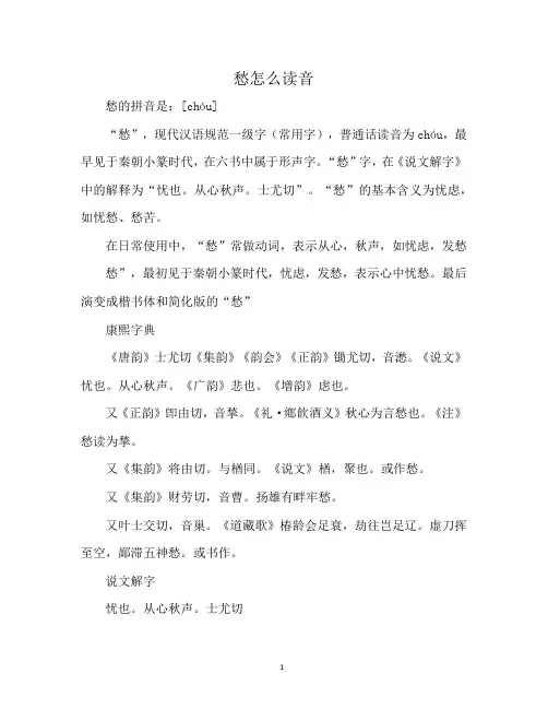 愁怎么读音