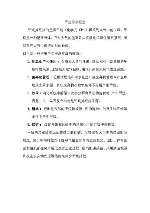 甲烷排放概念