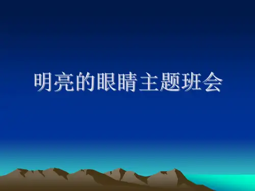 明亮的眼睛主题班会PPT课件