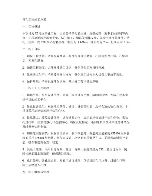 钻孔工程施工方案