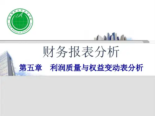 财务报表分析第五章-利润质量与所有者权益变动表分析