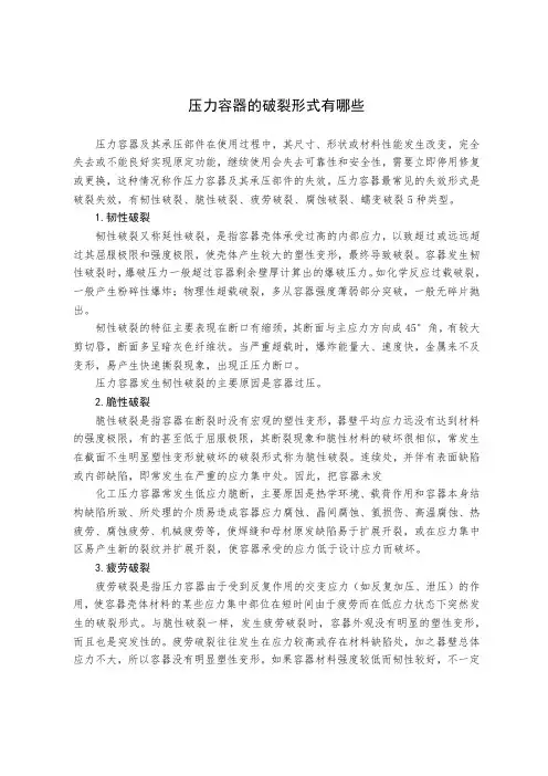 压力容器的破裂形式有哪些