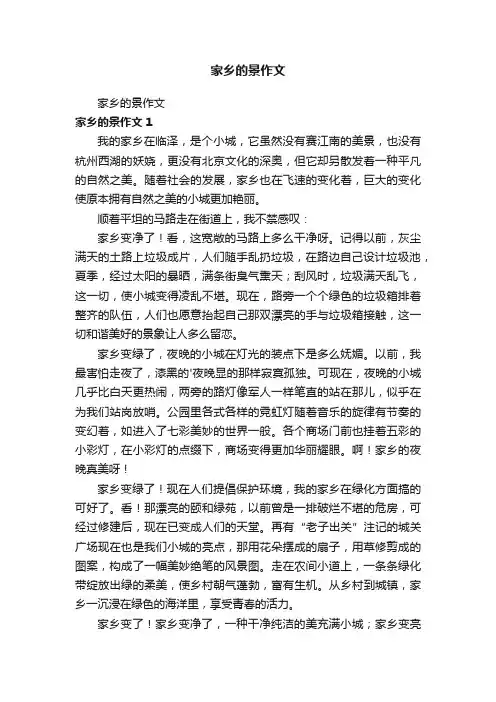 家乡的景作文