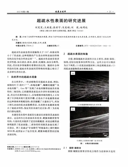 超疏水性表面的研究进展