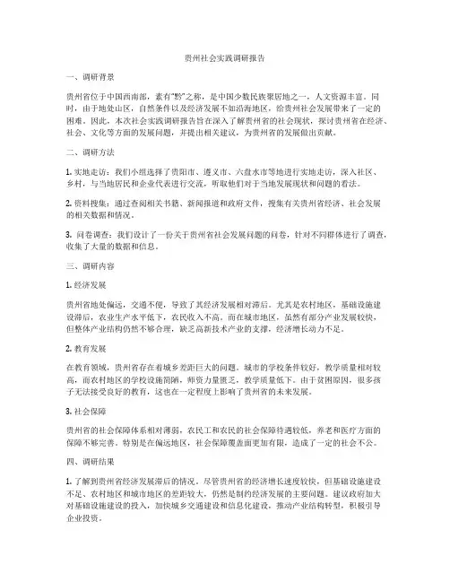 贵州社会实践调研报告