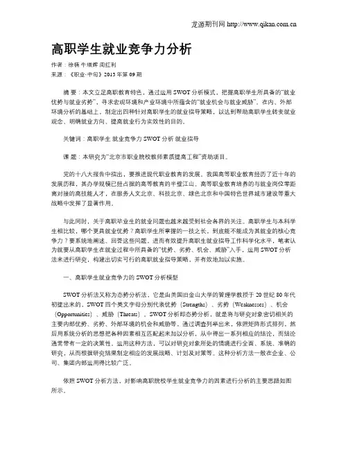 高职学生就业竞争力分析