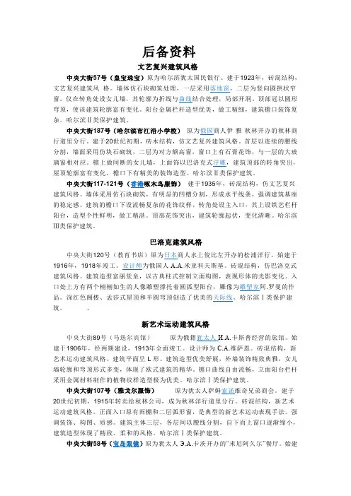 中央大街后备资料