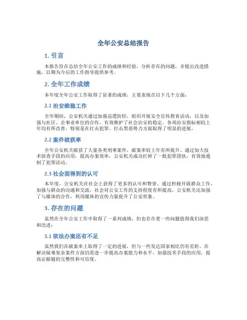 全年公安总结报告