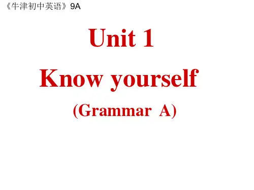 牛津译林版九年级英语上册第一单元9A Unit1 GrammarA
