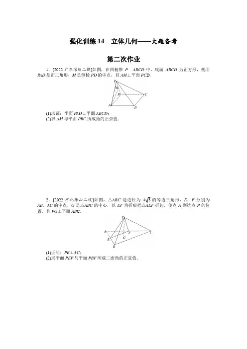新高考数学二轮专题复习高频考点强化训练14(附解析)