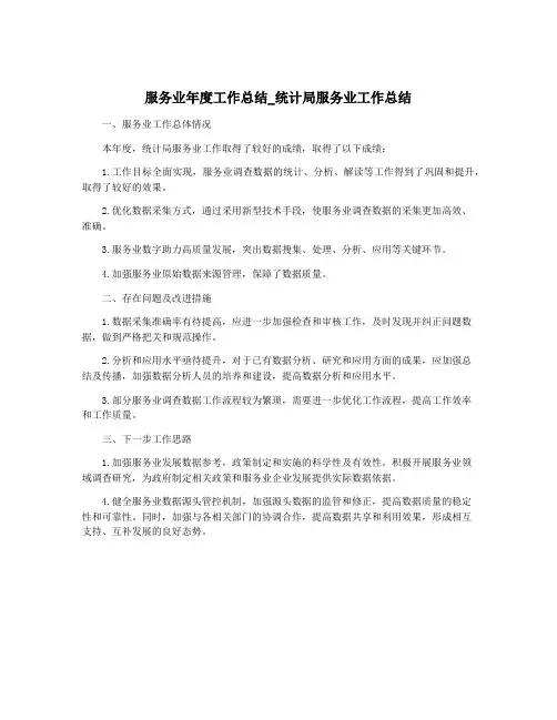 服务业年度工作总结_统计局服务业工作总结