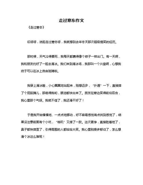 走过寒东作文