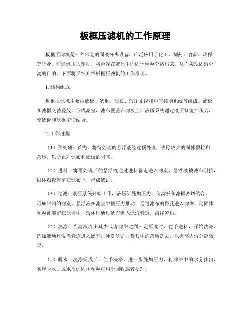 板框压滤机的工作原理