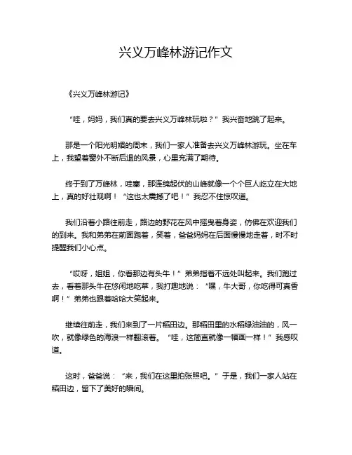 兴义万峰林游记作文