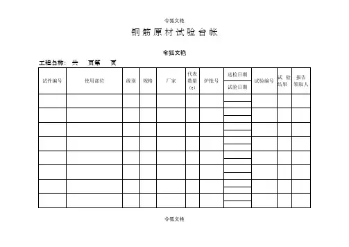 工程试验台帐(内容齐全)之令狐文艳创作