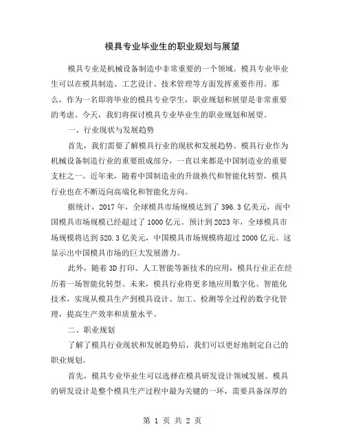 模具专业毕业生的职业规划与展望