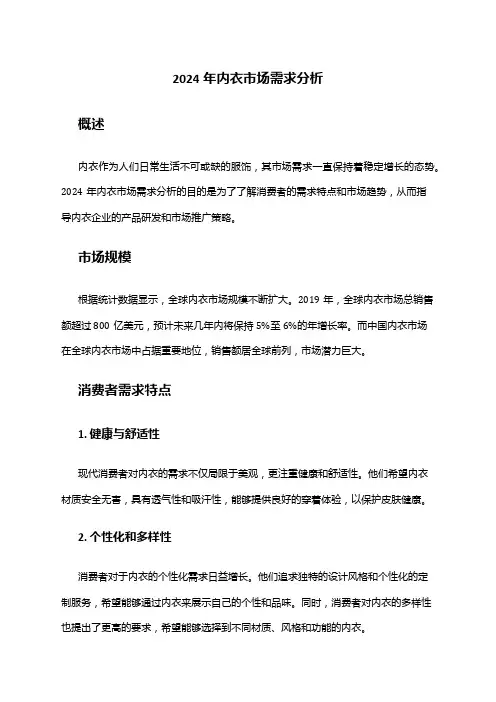 2024年内衣市场需求分析