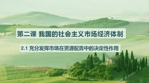 2.1充分发挥市场在资源配置中的决定性作用+课件- 高中政治统编版必修二经济与社会
