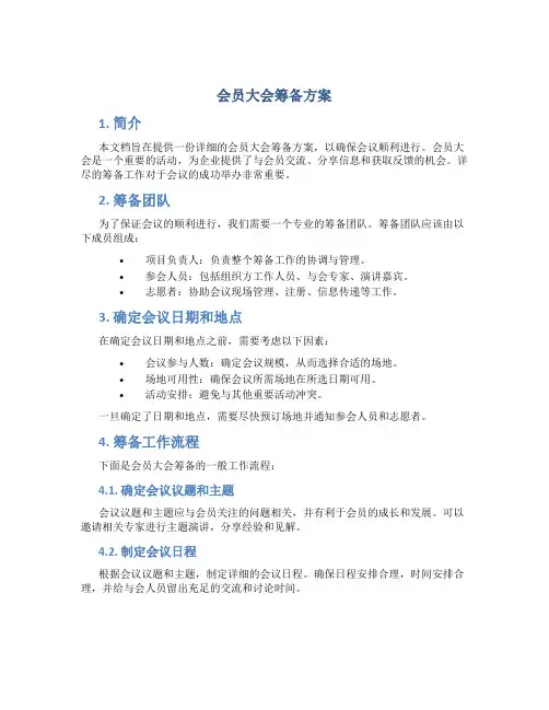 会员大会筹备方案
