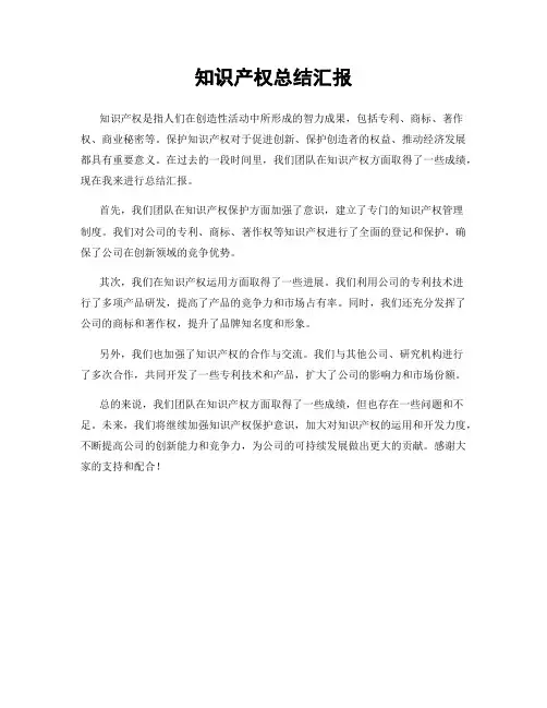 知识产权总结汇报