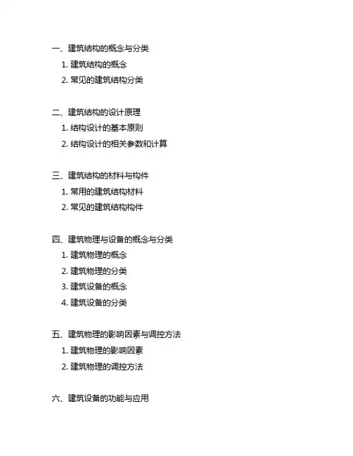 建筑结构,建筑物理与设备(新大纲)总分
