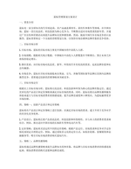 蓝标营销策划方案设计