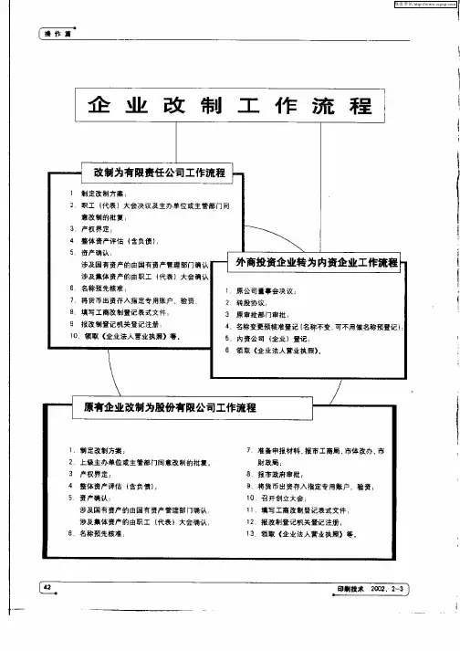 企业改制工作流程