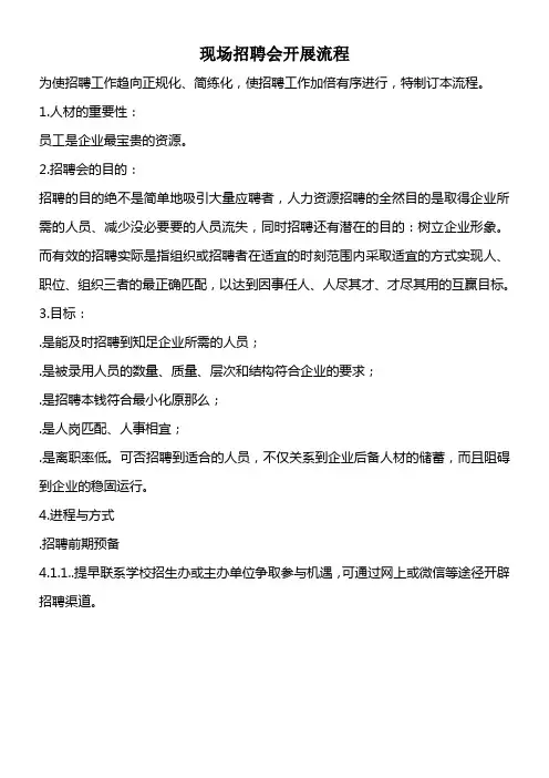 现场招聘会开展流程