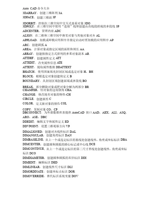 CAD命令大全完整版