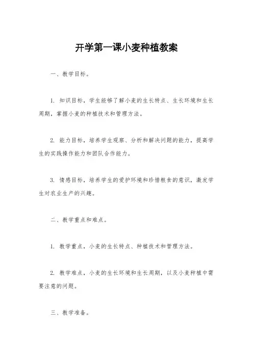 开学第一课小麦种植教案