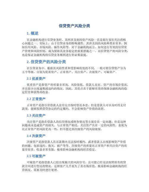 信贷资产风险分类