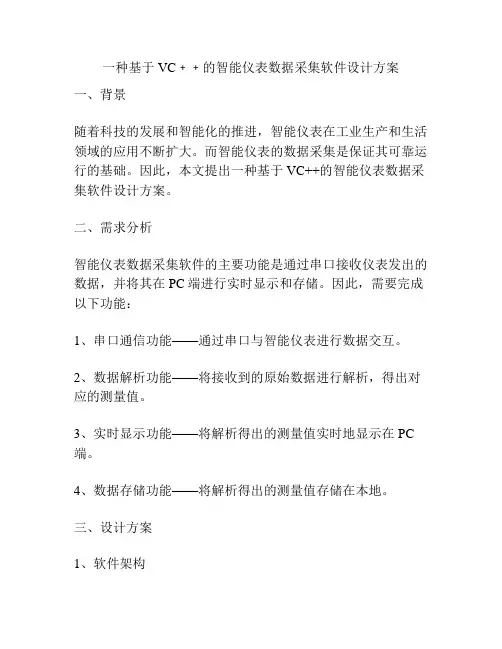 一种基于VC﹢﹢的智能仪表数据采集软件设计方案