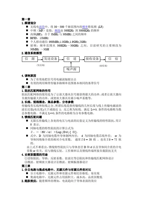 2014射频集成电路复习