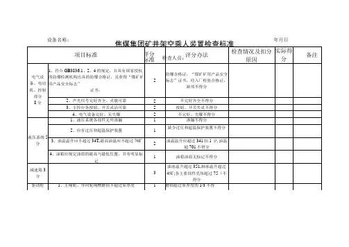 架空乘人装置现场检查标准