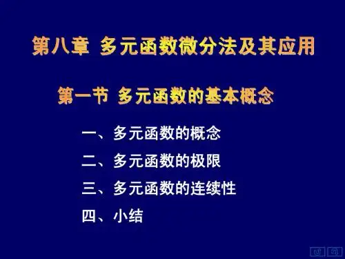 多元函数的极限,多元函数的概念