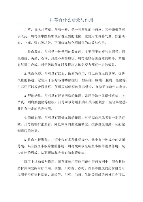 川芎有什么功效与作用