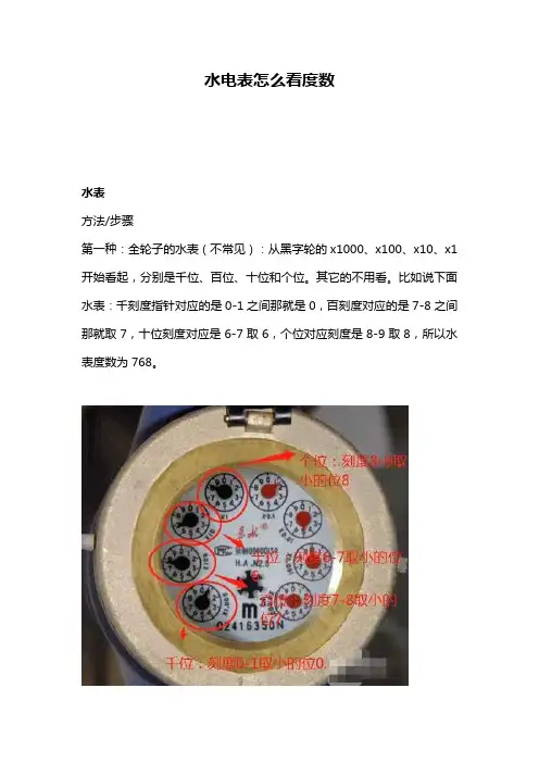 水电表怎么看度数